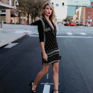 💓Vici Deep V Bodycon Pearl Dress😘